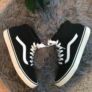 Vans Black Canvas Sk8-Hi Shoes